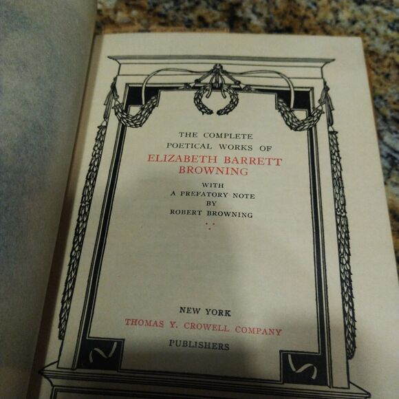 1800s The Complete Poetical Works of Elizabeth Barrett Browning Leather Cover - Picture 10 of 10